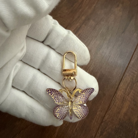 Gold and Purple Butterfly Keychain/ bag charm - Picture 1 of 2